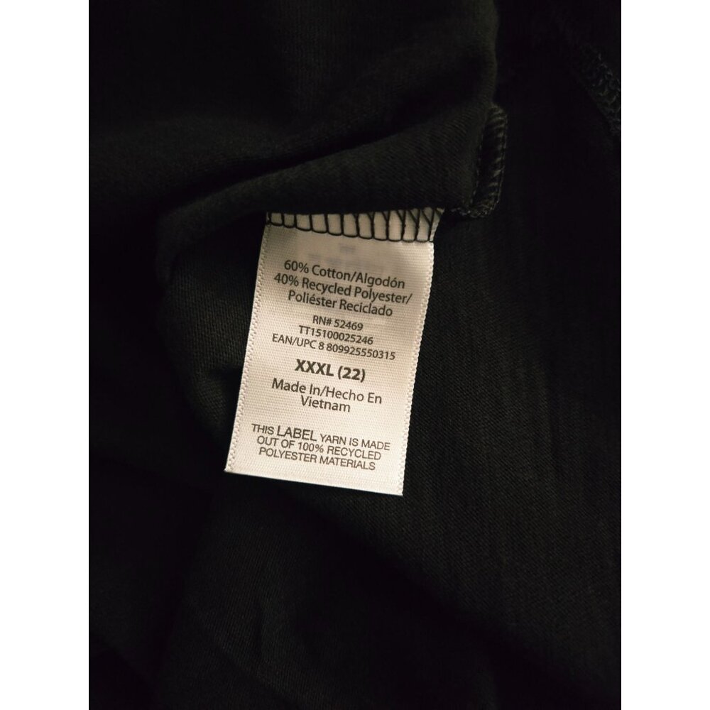 NWT Time and Tru Women’s Slub Jersey Crewneck Tee Size XXXL (22) - Black - Picture 4 of 5